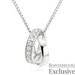 Beaverbrooks 9ct White Gold Diamond Pendant