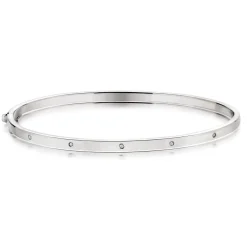 Beaverbrooks 9ct White Gold Diamond Set Bangle