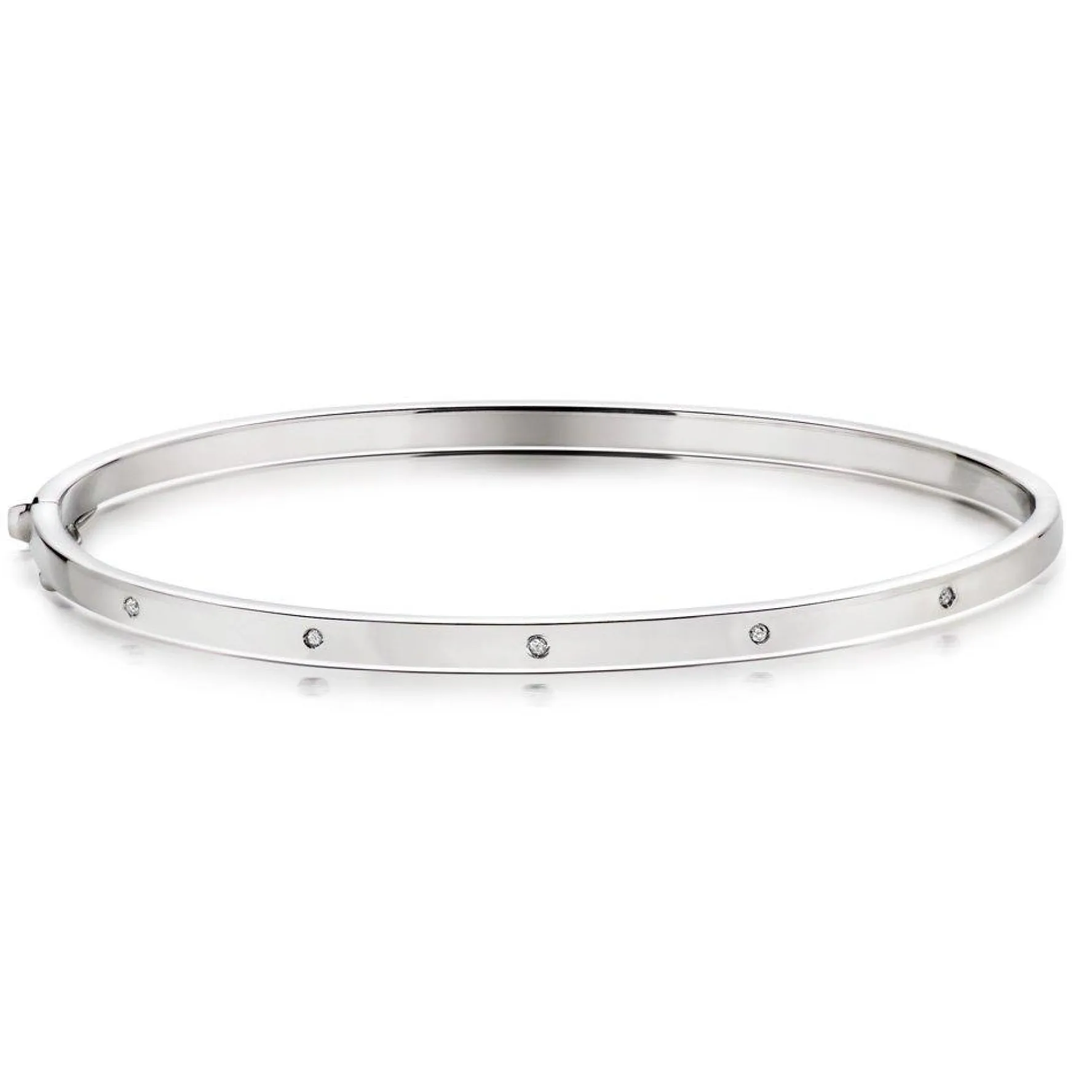 Beaverbrooks 9ct White Gold Diamond Set Bangle