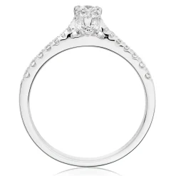 Beaverbrooks 18ct White Gold Diamond Pear Shaped Solitaire Ring