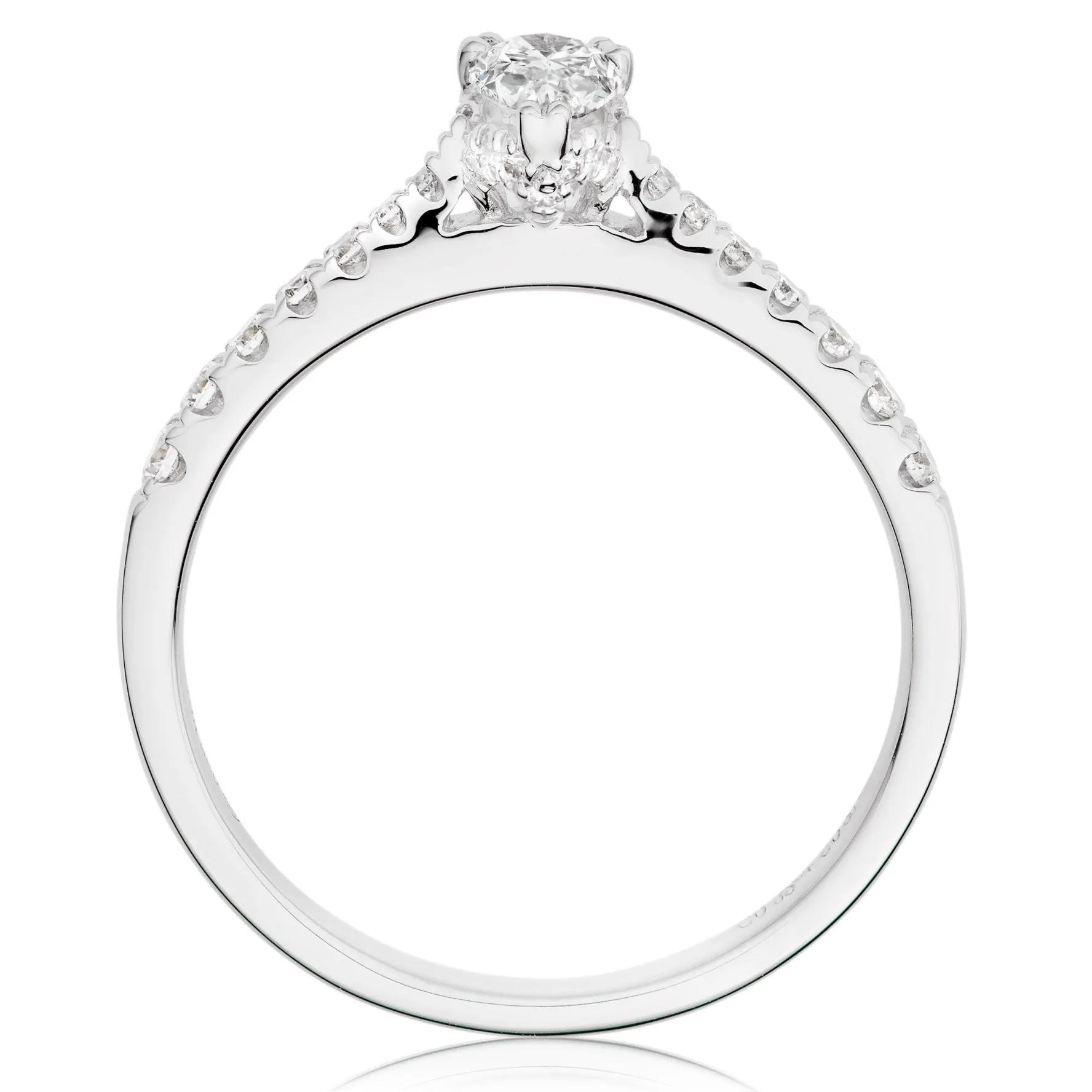 Beaverbrooks 18ct White Gold Diamond Pear Shaped Solitaire Ring