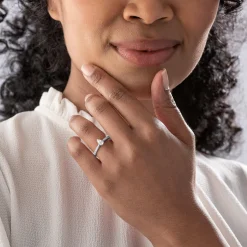 Beaverbrooks 18ct White Gold Diamond Pear Shaped Solitaire Ring