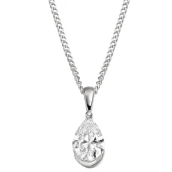 Beaverbrooks 9ct White Gold Cubic Zirconia Pendant