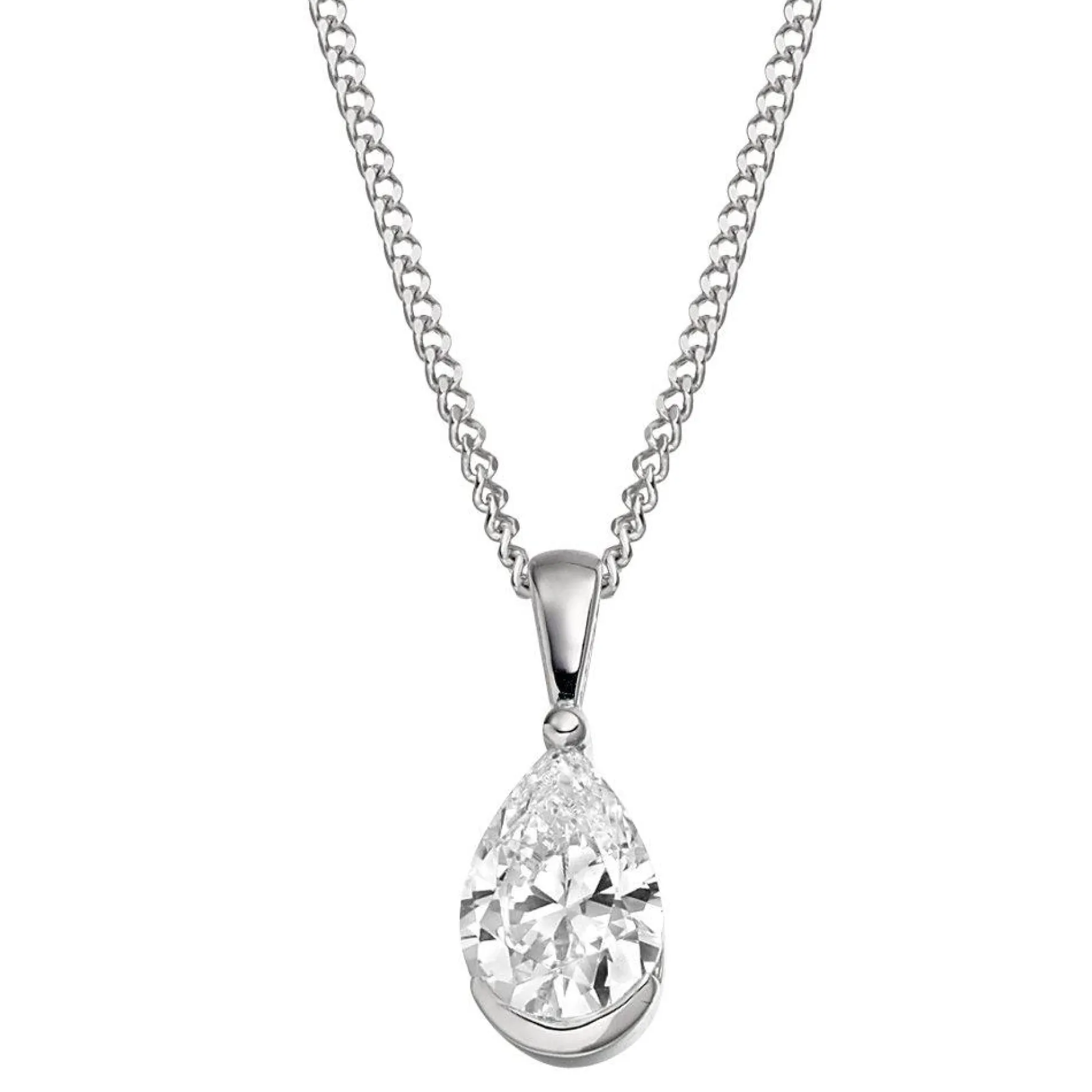 Beaverbrooks 9ct White Gold Cubic Zirconia Pendant