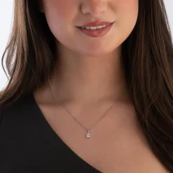 Beaverbrooks 9ct White Gold Cubic Zirconia Pendant