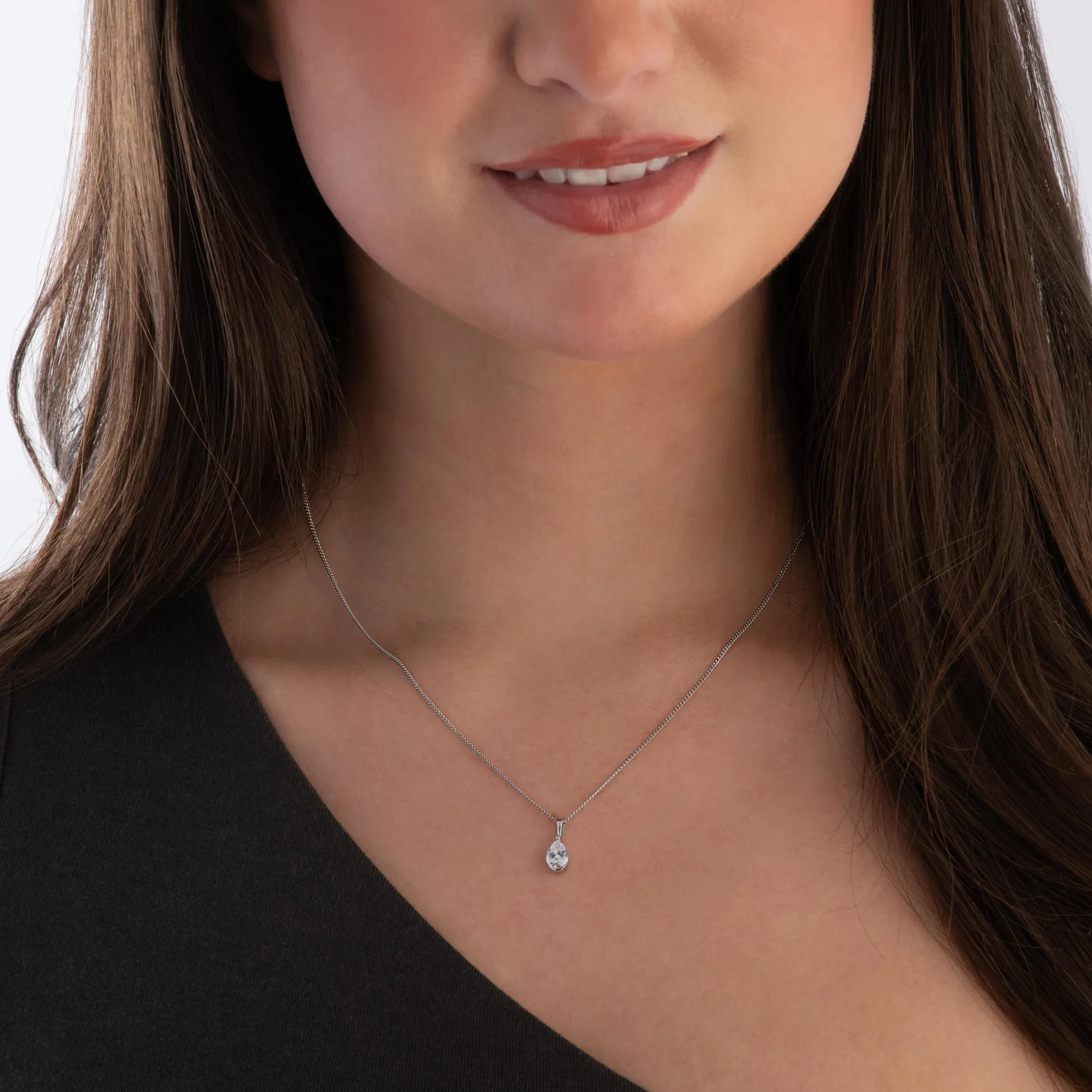 Beaverbrooks 9ct White Gold Cubic Zirconia Pendant
