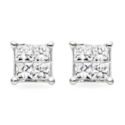 Beaverbrooks 18ct White Gold Diamond Stud Earrings