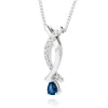 Beaverbrooks 9ct White Gold Diamond Sapphire Pendant