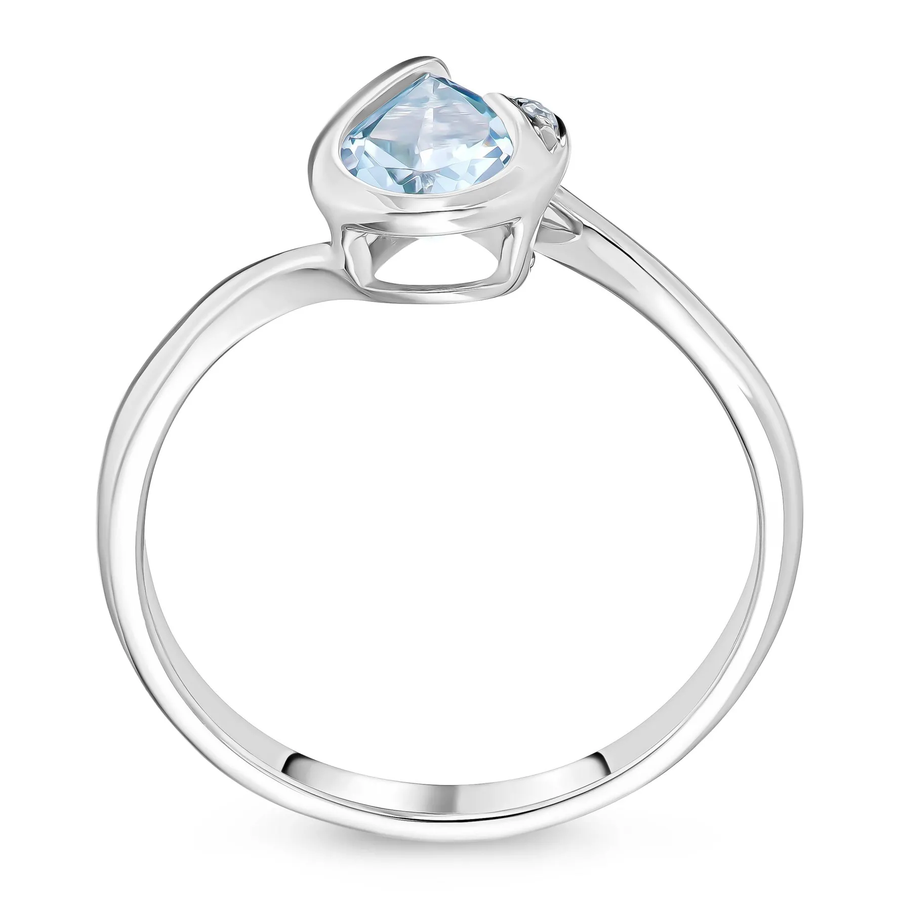 Beaverbrooks 9ct White Gold Diamond Aquamarine Ring