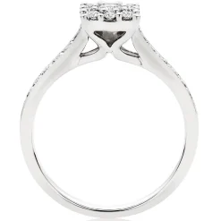 Beaverbrooks 9ct White Gold Diamond Cluster Engagement Ring