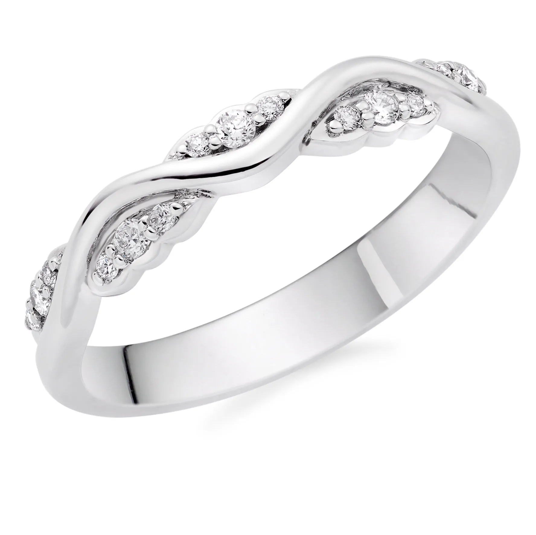 Beaverbrooks 9ct White Gold Diamond Wedding Ring
