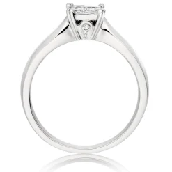 Beaverbrooks 18ct White Gold Diamond Princess Cut Cluster Engagement Ring