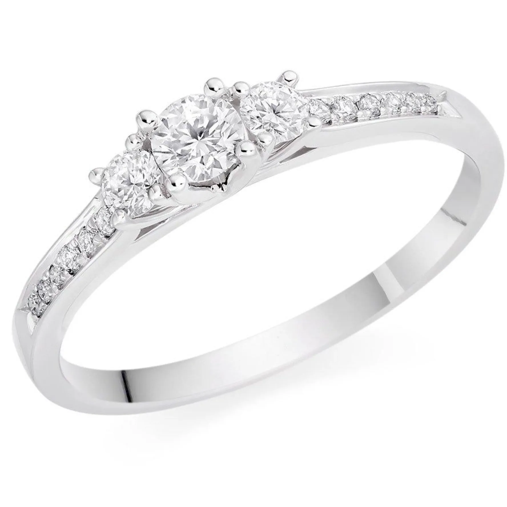 Beaverbrooks 9ct White Gold Diamond Three Stone Ring
