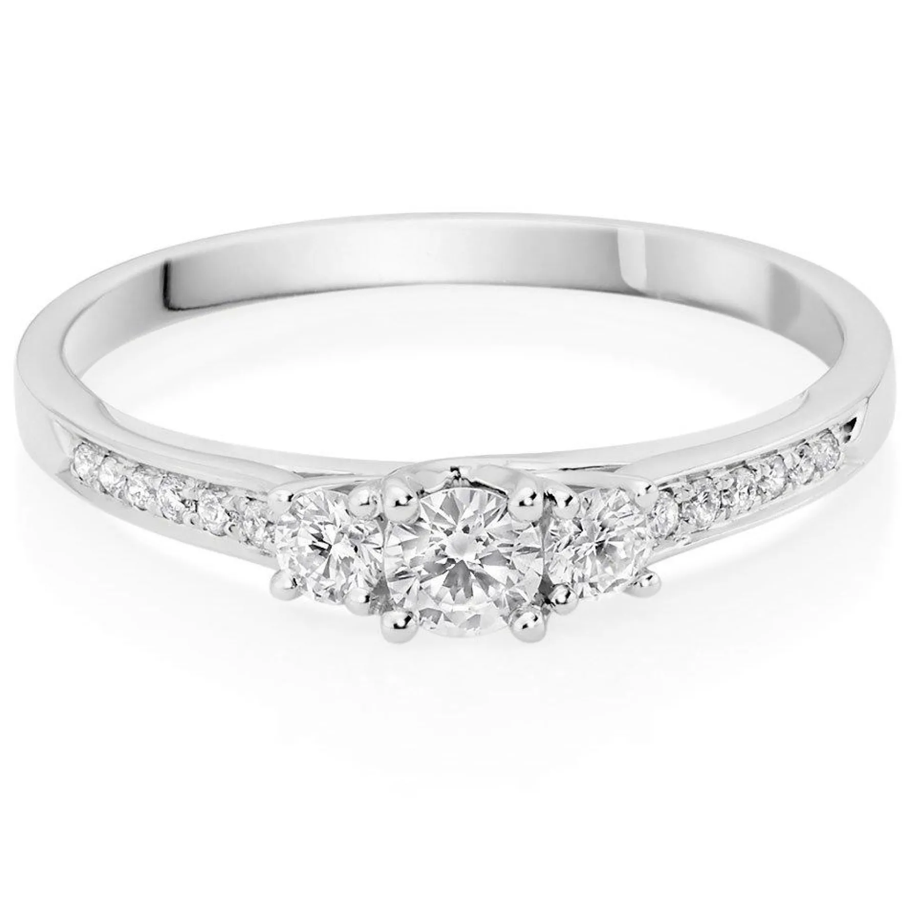 Beaverbrooks 9ct White Gold Diamond Three Stone Ring