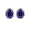 Beaverbrooks 9ct White Gold Diamond Amethyst Stud Earrings