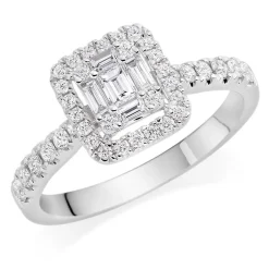 Beaverbrooks 18ct White Gold Diamond Cluster Ring