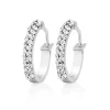 Beaverbrooks 9ct White Gold Crystal Hoop Earrings