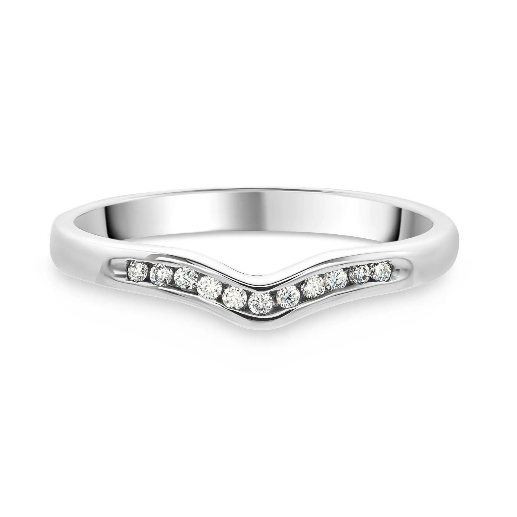 Beaverbrooks 9ct White Gold Diamond 2mm Wedding Ring