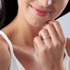Beaverbrooks 9ct White Gold Diamond 2mm Wedding Ring