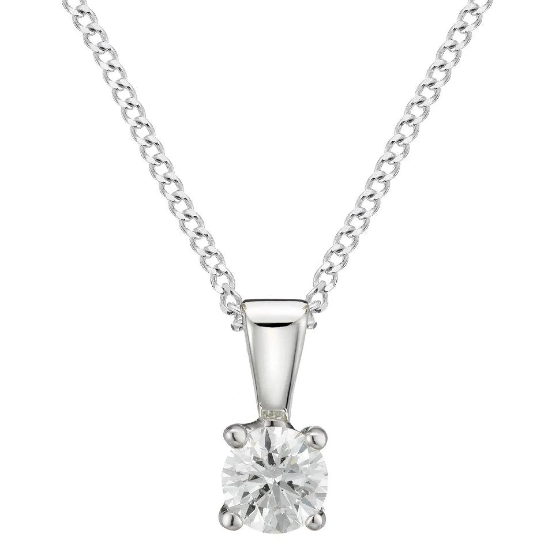 Beaverbrooks 18ct White Gold Diamond Pendant