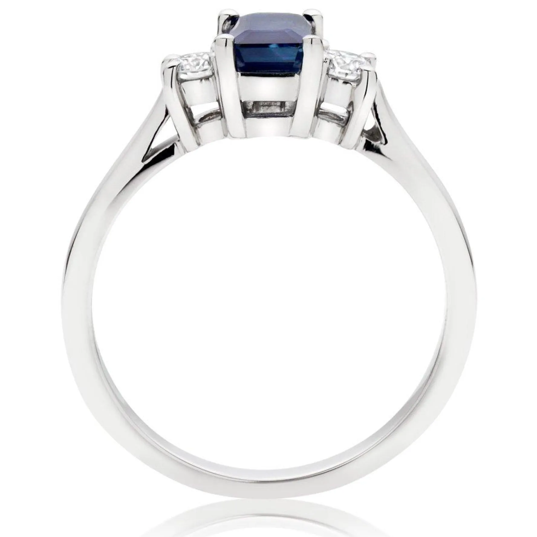 Beaverbrooks 18ct White Gold Diamond Sapphire Three Stone Ring