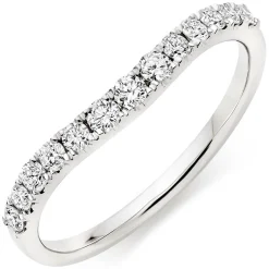 Beaverbrooks 18ct White Gold Diamond 1.5mm Half Eternity Ring