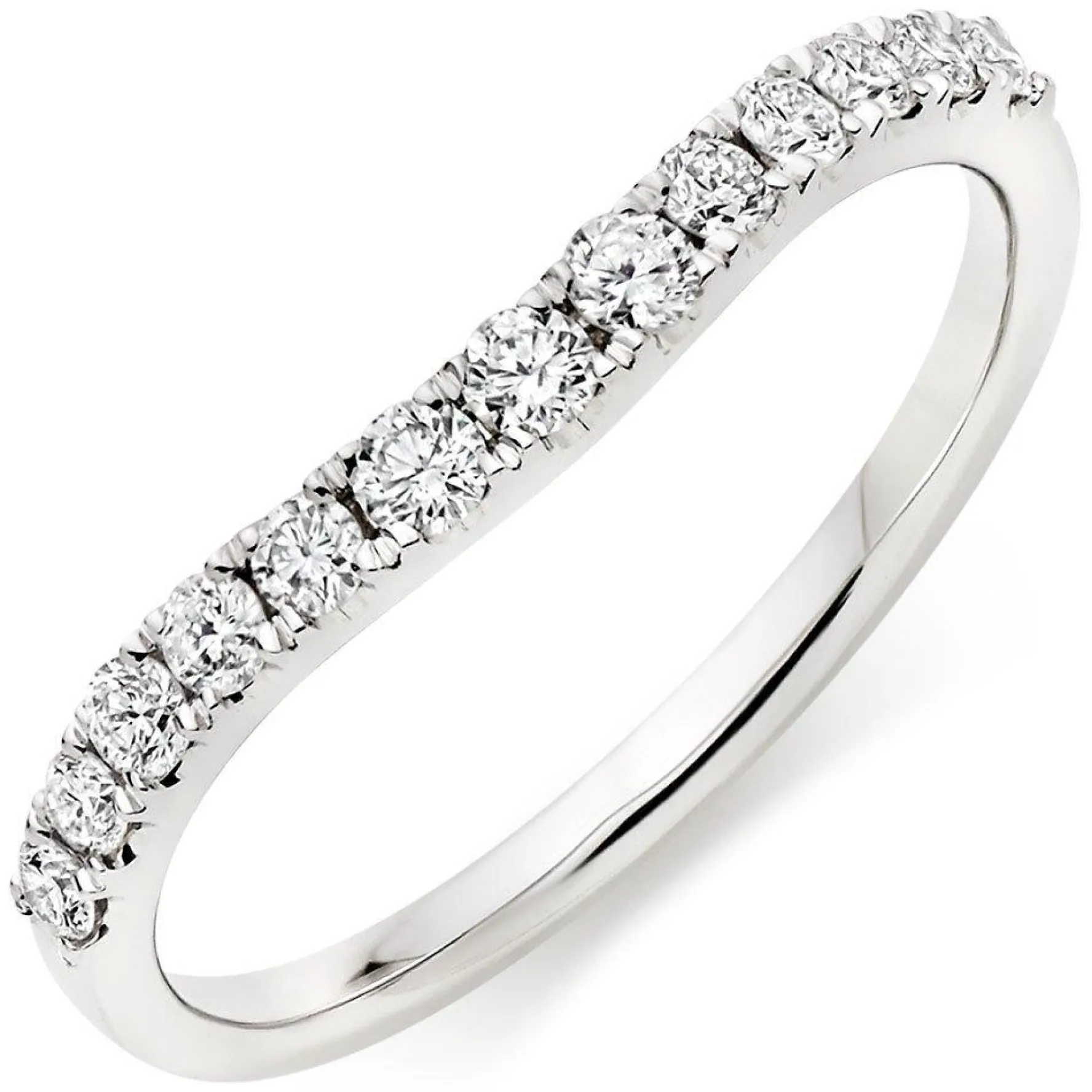 Beaverbrooks 18ct White Gold Diamond 1.5mm Half Eternity Ring