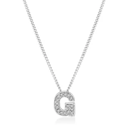 Beaverbrooks 9ct White Gold Diamond Initial G Pendant