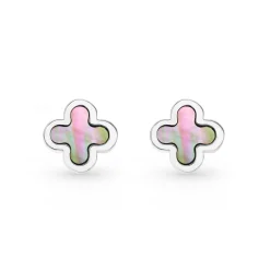 Beaverbrooks 9ct White Gold Mother of Pearl Clover Earrings