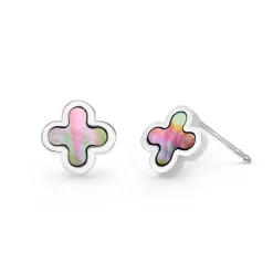 Beaverbrooks 9ct White Gold Mother of Pearl Clover Earrings