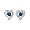 Beaverbrooks 9ct White Gold Diamond Sapphire Heart Earrings
