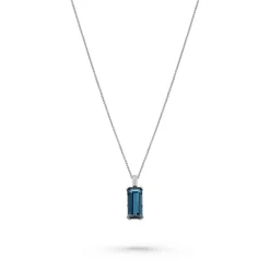 Beaverbrooks 18ct White Gold Diamond Topaz Necklace