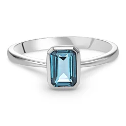 Beaverbrooks 9ct White Gold Blue Topaz Ring