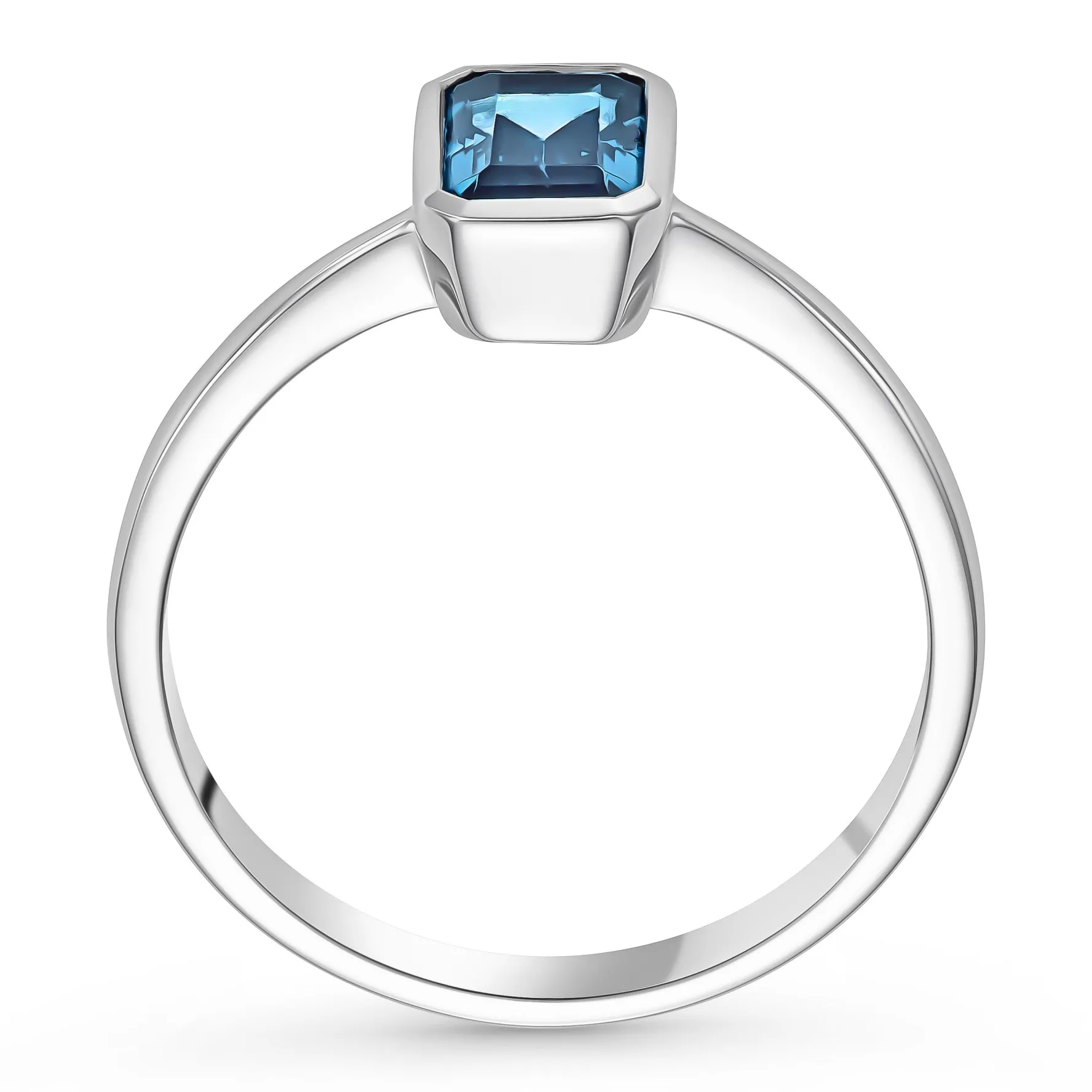 Beaverbrooks 9ct White Gold Blue Topaz Ring