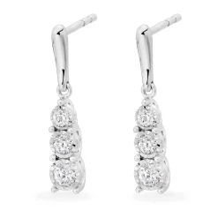 Beaverbrooks 9ct White Gold Diamond Earrings
