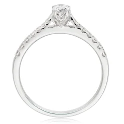 Beaverbrooks 18ct White Gold Diamond Oval Cut Ring