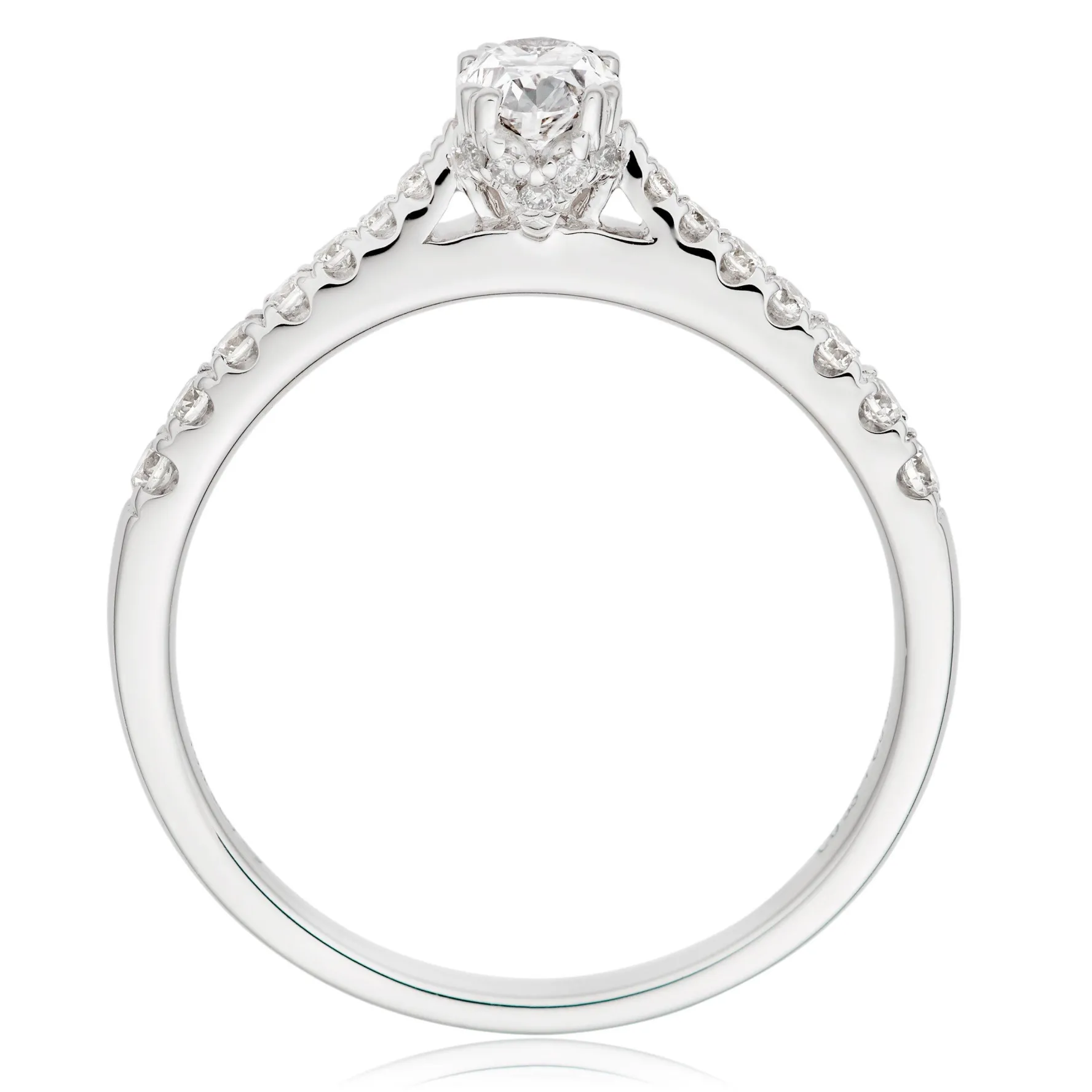 Beaverbrooks 18ct White Gold Diamond Oval Cut Ring