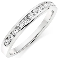 Beaverbrooks 18ct White Gold Diamond 3mm Half Eternity Ring