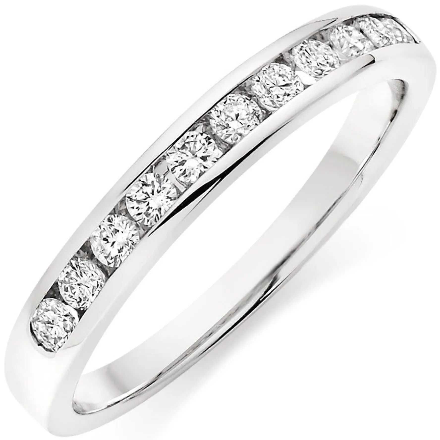 Beaverbrooks 18ct White Gold Diamond 3mm Half Eternity Ring