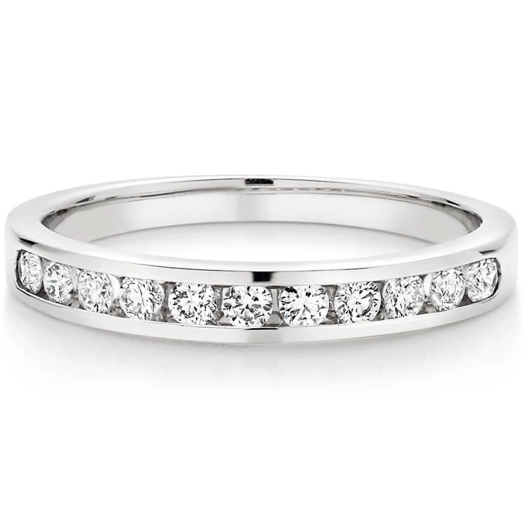 Beaverbrooks 18ct White Gold Diamond 3mm Half Eternity Ring