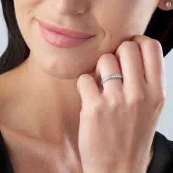 Beaverbrooks 18ct White Gold Diamond 3mm Half Eternity Ring
