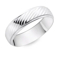 Beaverbrooks 9ct White Gold 6mm Men’s Wedding Ring