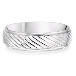 Beaverbrooks 9ct White Gold 6mm Men’s Wedding Ring
