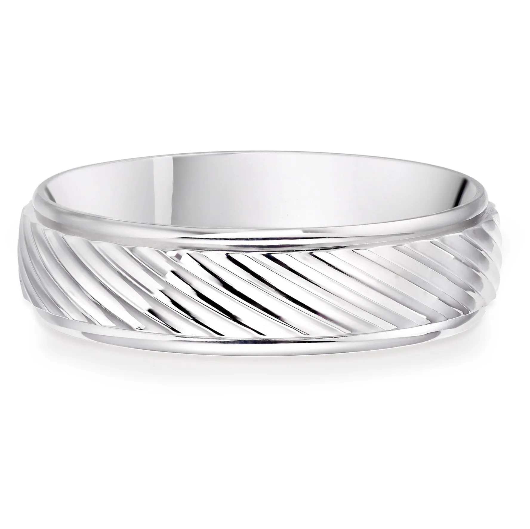 Beaverbrooks 9ct White Gold 6mm Men’s Wedding Ring