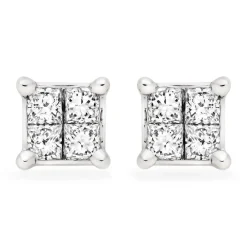 Beaverbrooks 18ct White Gold Diamond Stud Earrings