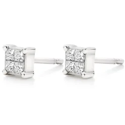 Beaverbrooks 18ct White Gold Diamond Stud Earrings