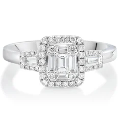 Beaverbrooks 18ct White Gold Diamond Cluster Ring