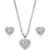 Beaverbrooks 9ct White Gold Diamond Heart Pendant and Earrings Set