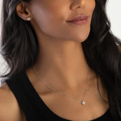 Beaverbrooks 9ct White Gold Diamond Heart Pendant and Earrings Set