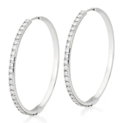 Beaverbrooks 9ct White Gold Hoop Earrings
